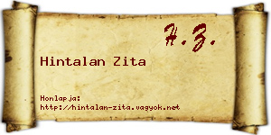 Hintalan Zita névjegykártya